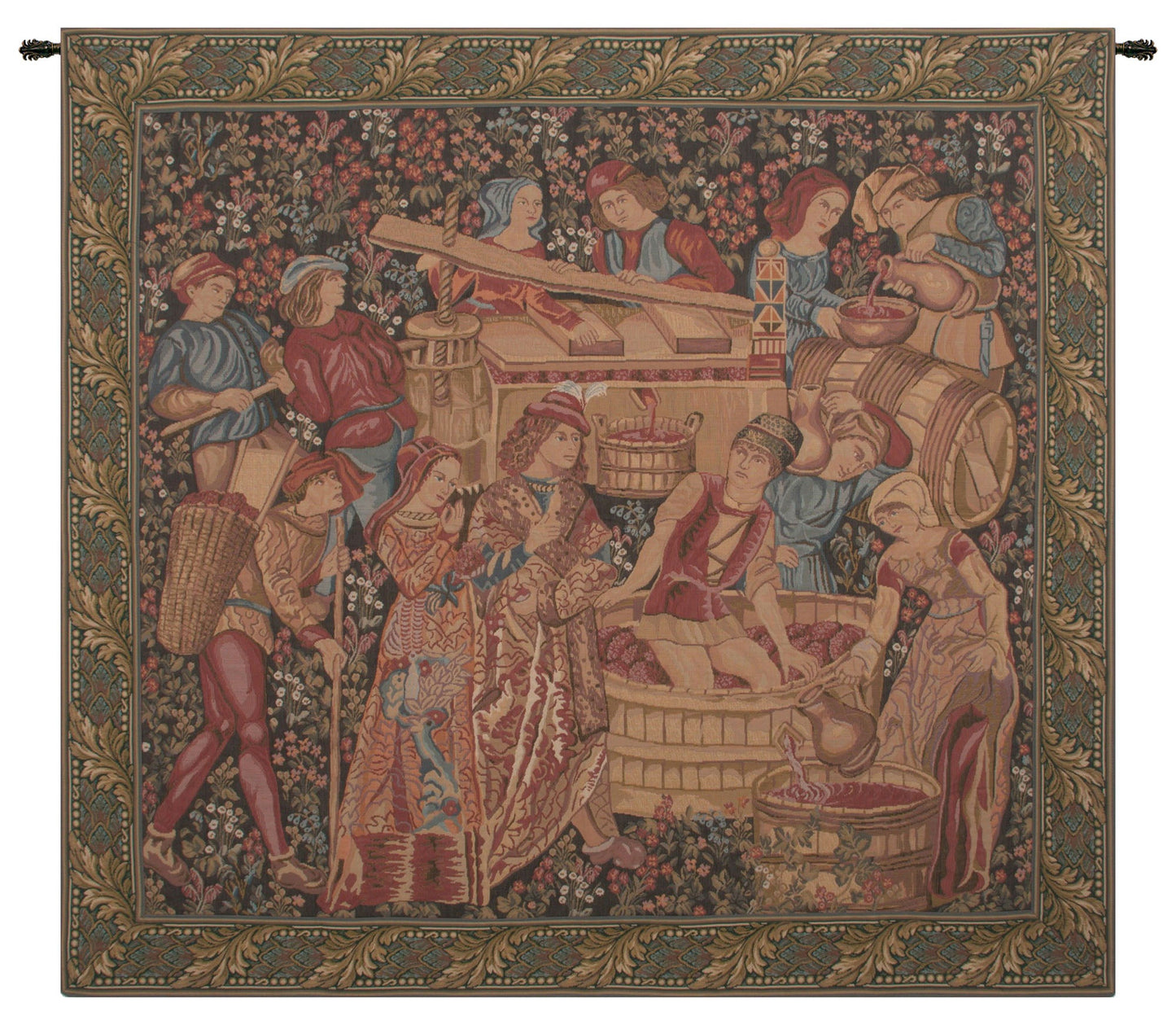 Antique Vendange Left Panel Tapestry Wall Hanging