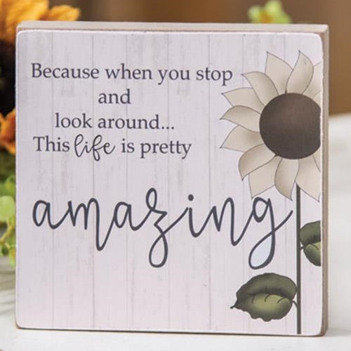 Life Is Amazing Square Block (Pack of 4)