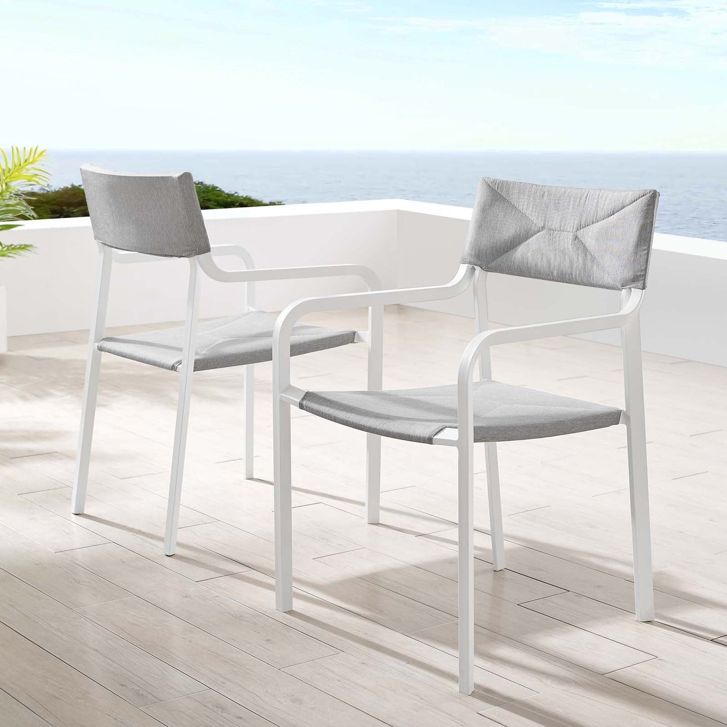 Raleigh Outdoor Patio Aluminum Armchair Set of 2 by Modway