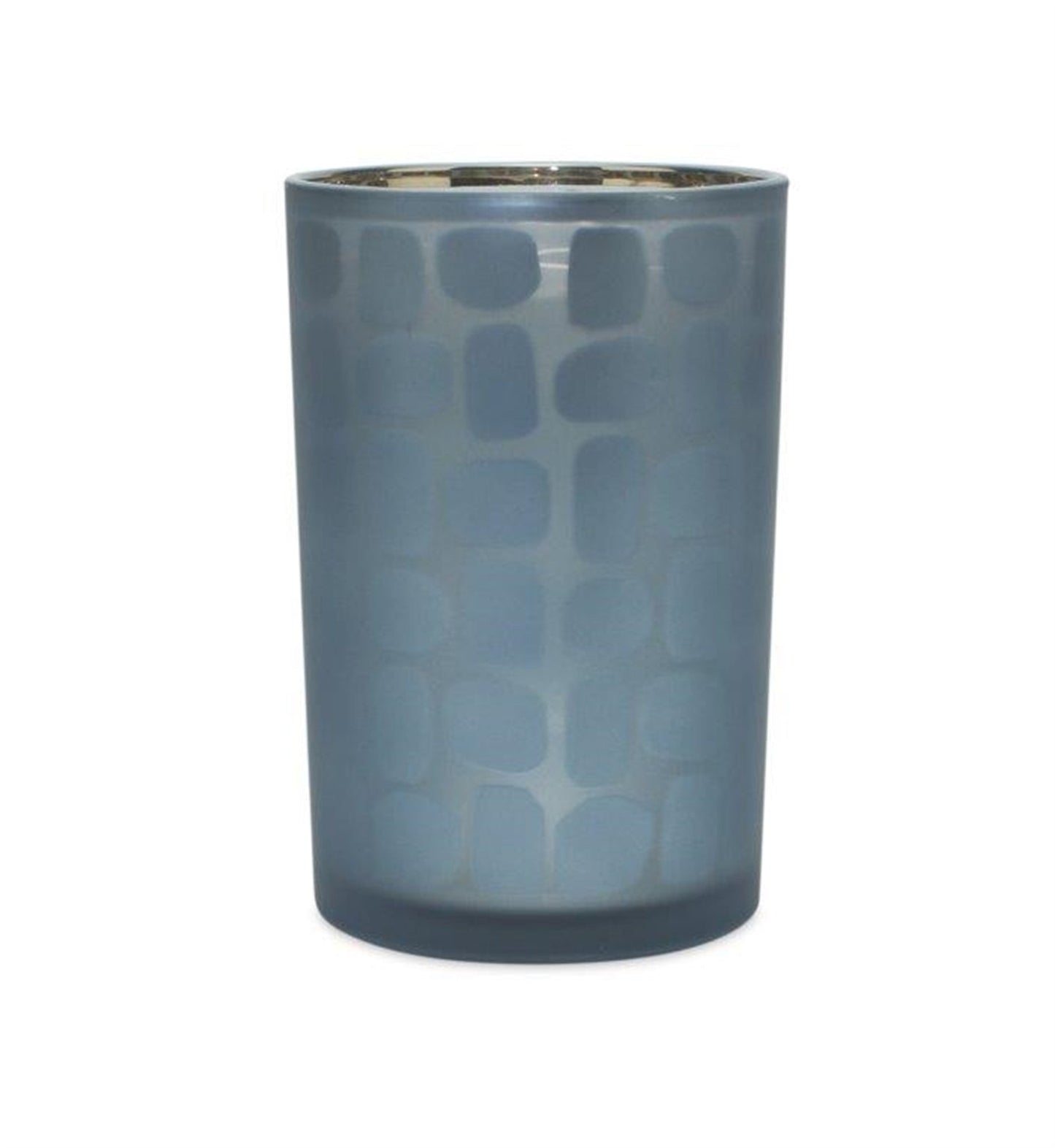 Navy Frosted Glass Candle Holder (Set of 2)