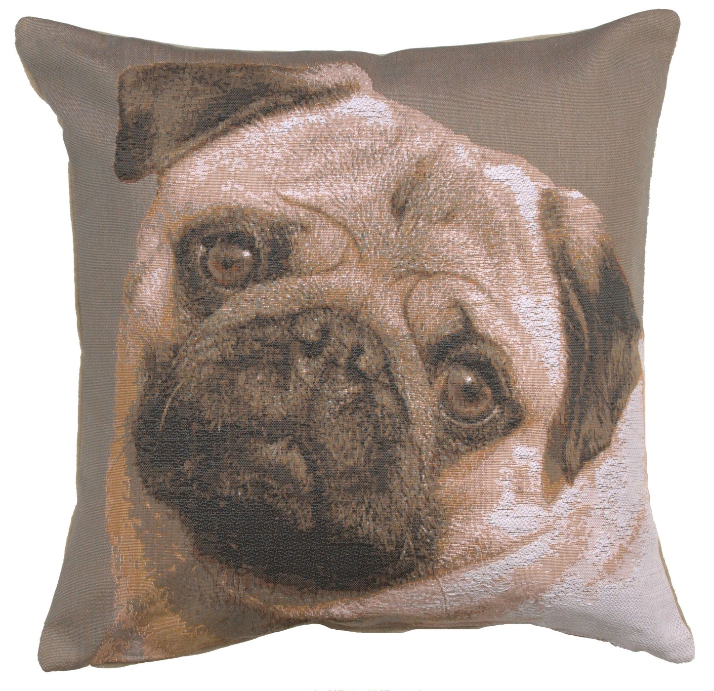 Pugs Face Grey French Cushion