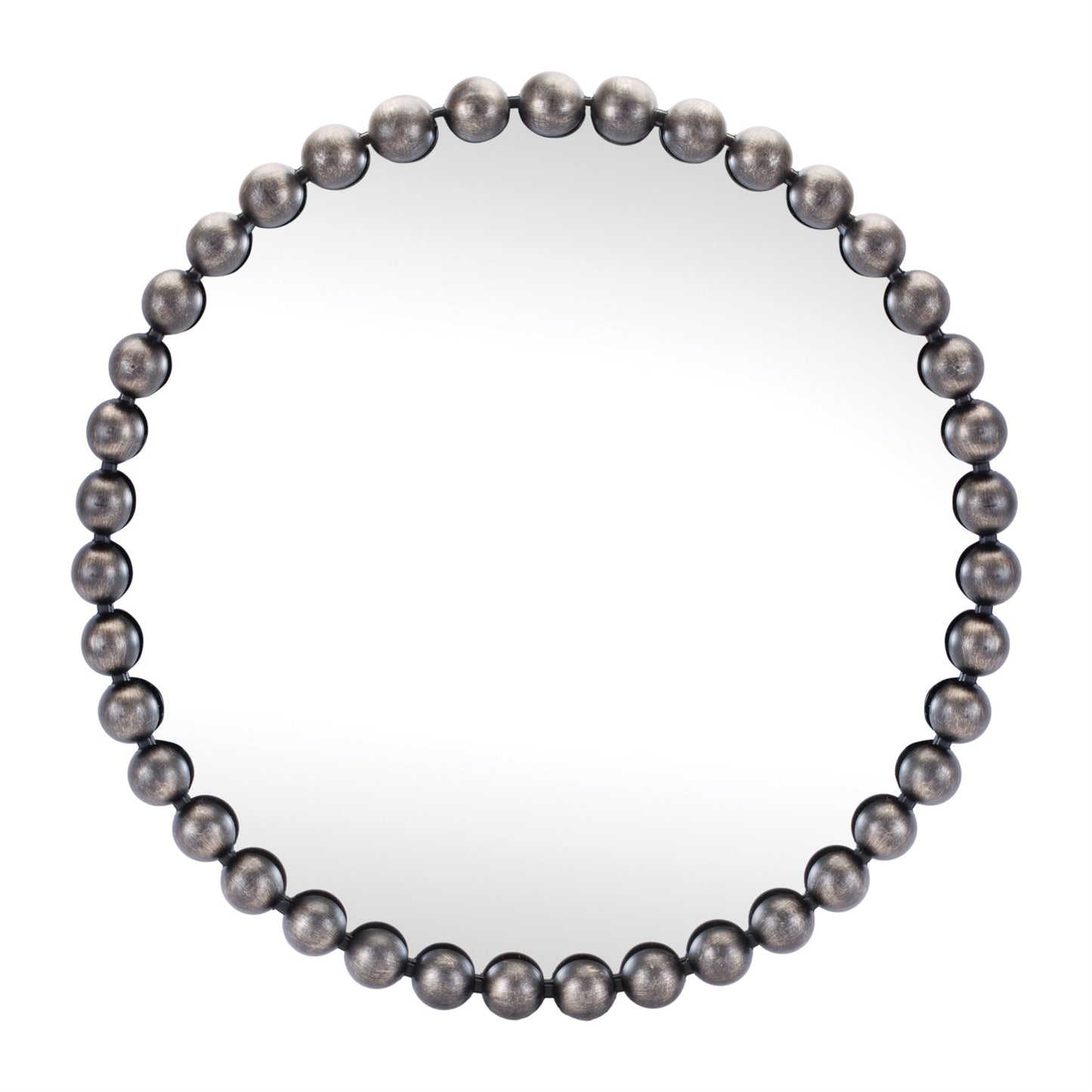 Round Beaded Metal Wall Mirror 23.5"D