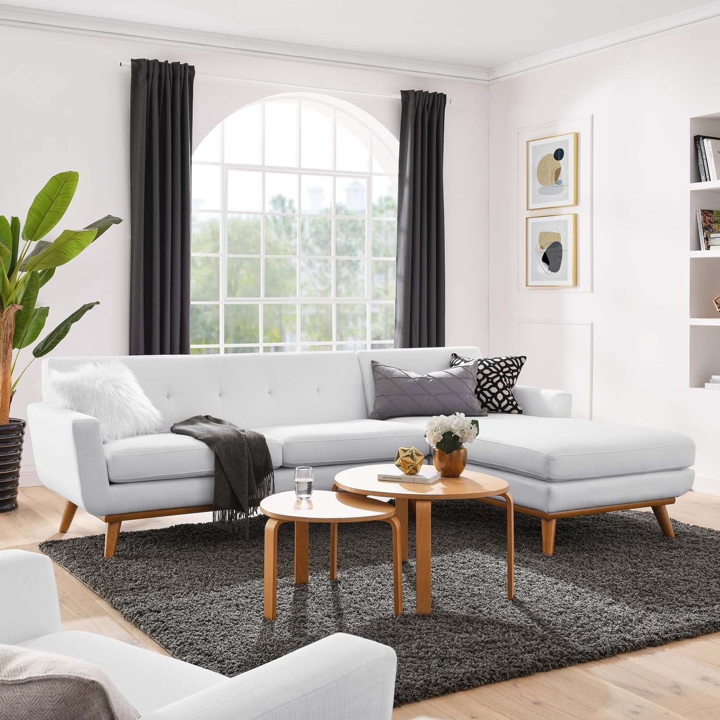 Engage Right-Facing Upholstered Fabric Sectional Sofa by Modway