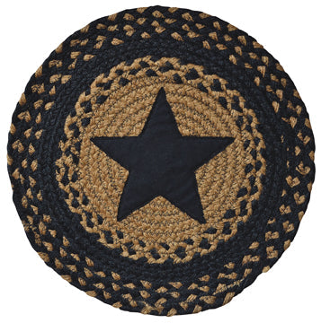 Star Braided Mat Black (Pack of 4)