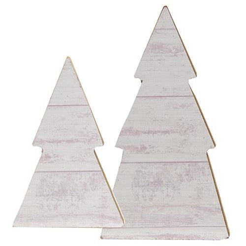 2/Set White Shiplap Trees (Pack of 4)