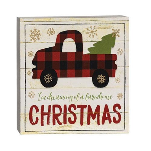 I'm Dreaming of a Farmhouse Christmas Box Sign (Pack of 4)