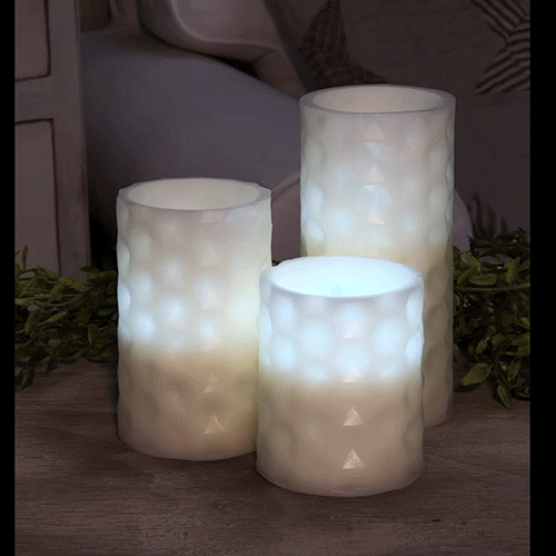 Geometric Pillar Candle 3" x 3.5" (Pack of 4)