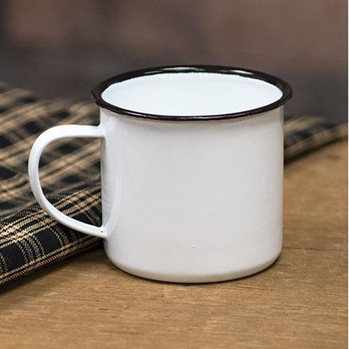 Black Rim Enamel Coffee Mug (Pack of 4)