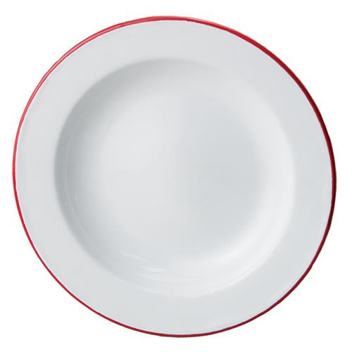 Red Rim Enamel Salad Plate (Pack of 4)