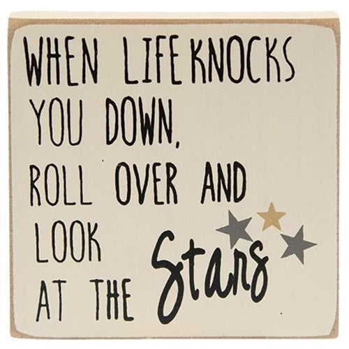 Farmhouse Colors Look at the Stars Square Block 2 Asstd. (Pack of 4)