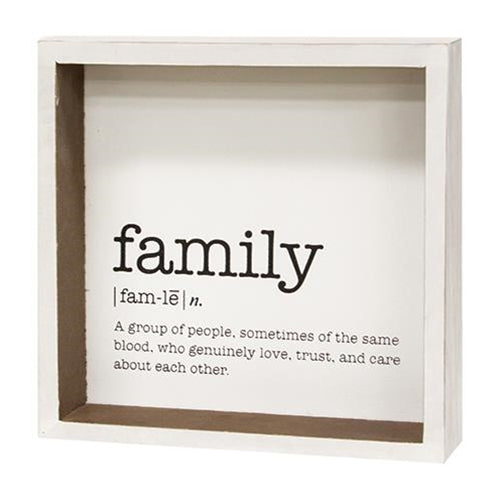 Family Definition Shadowbox Sign (Pack of 4)