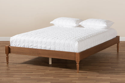 Baxton Studio Colette French Bohemian Ash Walnut Finished Wood Full Size Platform Bed Frame