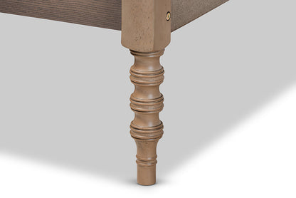 Baxton Studio Cielle French Bohemian Weathered Grey Oak Finished Wood Full Size Platform Bed Frame