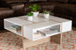 Baxton Studio Rasa Modern and Contemporary Two-Tone White and Oak Finished Wood Coffee Table