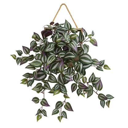20" Wandering Jew Artificial Plant in Decorative Hanging Frame