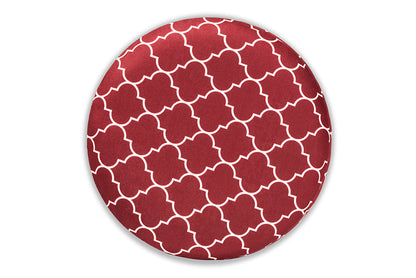 Baxton Studio Serra Glam and Luxe Red Quatrefoil Velvet Fabric Upholstered Gold Finished Metal Storage Ottoman