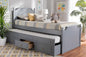 Baxton Studio Mariana Traditional Transitional Grey Finished Wood Twin Size 3-Drawer Storage Bed with Pull-Out Trundle Bed