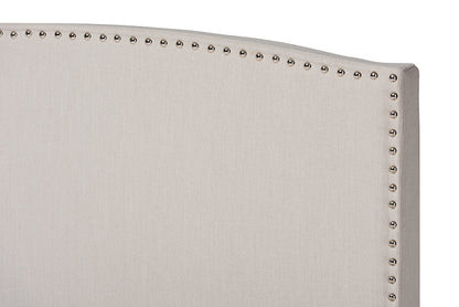 Baxton Studio Morgan Modern Transitional Beige Fabric Upholstered Queen Size Panel Bed