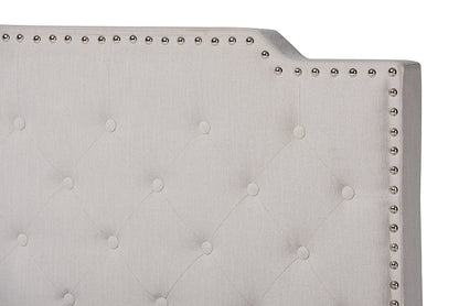 Baxton Studio Marion Modern Transitional Beige Fabric Upholstered Button Tufted Full Size Panel Bed