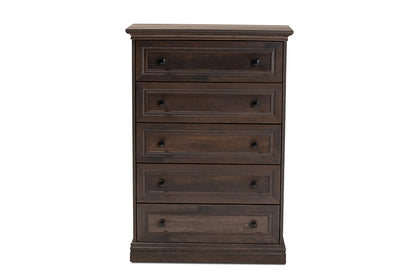 Baxton Studio Nolan Traditional Transitional Hazel Walnut Brown Finished 5-Drawer Wood Chest