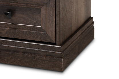 Baxton Studio Nolan Traditional Transitional Hazel Walnut Brown Finished 2-Drawer Wood Nightstand