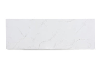 Baxton Studio Renzo Modern and Contemporary Brushed Gold Finished Metal Console Table with Faux Marble Tabletop