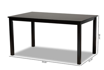 Baxton Studio Eveline Modern and Contemporary Espresso Brown Finished Rectangular Wood Dining Table
