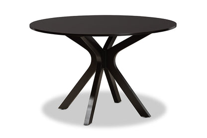 Baxton Studio Callie Modern and Contemporary Sand Fabric Upholstered and Dark Brown Finished Wood 7-Piece Dining Set
