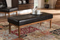 Baxton Studio Arvid Mid-Century Modern Dark Brown Faux Leather Upholstered Wood Dining Bench