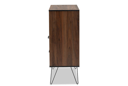 Baxton Studio Charis Modern and Transitional Two-Tone Walnut Brown and Black Finished Wood 1-Drawer Bookcase