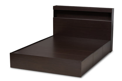 Baxton Studio Blaine Modern and Contemporary Dark Brown Finished Wood Queen Size 6-Drawer Platform Storage Bed
