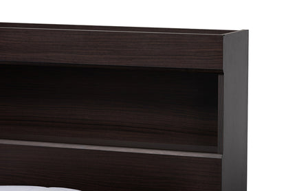 Baxton Studio Blaine Modern and Contemporary Dark Brown Finished Wood Queen Size 6-Drawer Platform Storage Bed