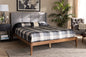 Baxton Studio Edmond Modern and Contemporary Grey Fabric Upholstered and Ash Walnut Brown Finished Wood King Size Platform Bed