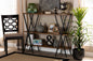 Baxton Studio Norton Rustic and Industrial Walnut Brown Finished Wood and Black Finished Metal Console Table