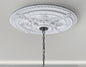White Scroll Rose Chandelier Ceiling Medallion 28 Inch Dia