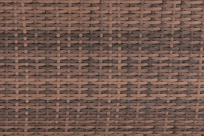 Baxton Studio Angela Modern and Contemporary Grey Fabric Upholstered and Brown Finished 4-Piece Woven Rattan Outdoor Patio Set