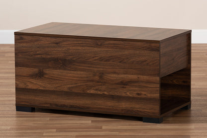 Baxton Studio Skylar Modern and Contemporary Walnut Brown Finished Cat Litter Box Cover House