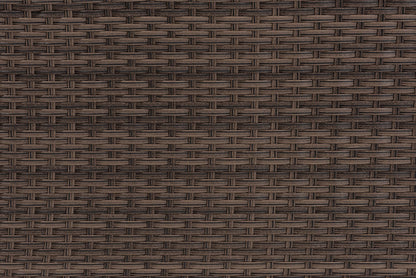 Baxton Studio Lillian Modern and Contemporary Light Grey Upholstered and Brown Finished 5-Piece Woven Rattan Outdoor Patio Set