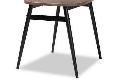 Baxton Studio Ciara Modern and Contemporary Walnut Finished Wood and Black Metal 5-Piece Dining Set