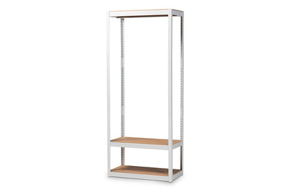 Baxton Studio Elton Modern and Contemporary White Finished Metal 3-Shelf Free-Standing Closet Storage Organizer