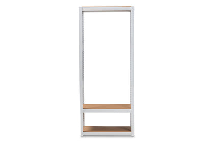 Baxton Studio Elton Modern and Contemporary White Finished Metal 3-Shelf Free-Standing Closet Storage Organizer