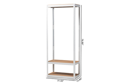 Baxton Studio Elton Modern and Contemporary White Finished Metal 3-Shelf Free-Standing Closet Storage Organizer