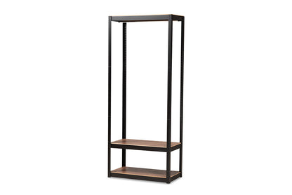 Baxton Studio Elton Modern and Contemporary Black Finished Metal 3-Shelf Free-Standing Closet Storage Organizer
