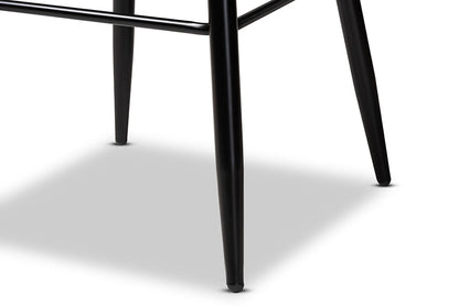 Baxton Studio Catherine Modern and Contemporary Tan Faux Leather Upholstered and Black Metal 4-Piece Bar Stool Set