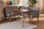 Baxton Studio Odessa Mid-Century Modern Grey Fabric Upholstered and Walnut Brown Finished Wood 3-Piece Dining Nook Set