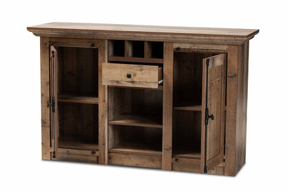 Baxton Studio Albert Modern and Contemporary Farmhouse Rustic Finished Wood 2-Door Dining Room Sideboard Buffet