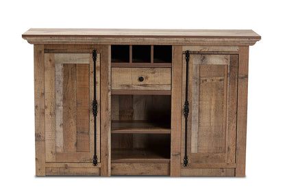 Baxton Studio Albert Modern and Contemporary Farmhouse Rustic Finished Wood 2-Door Dining Room Sideboard Buffet