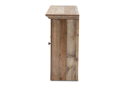 Baxton Studio Albert Modern and Contemporary Farmhouse Rustic Finished Wood 2-Door Dining Room Sideboard Buffet