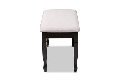 Baxton Studio Corey Modern and Contemporary Grey Fabric Upholstered and Dark Brown Finished Wood Dining Bench