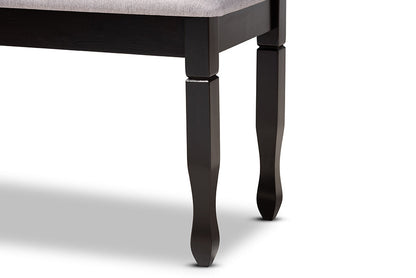 Baxton Studio Corey Modern and Contemporary Grey Fabric Upholstered and Dark Brown Finished Wood Dining Bench